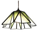 LumiLamp Pendant Lamp Tiffany Ø 31x107 cm  Green Glass Metal Hexagon