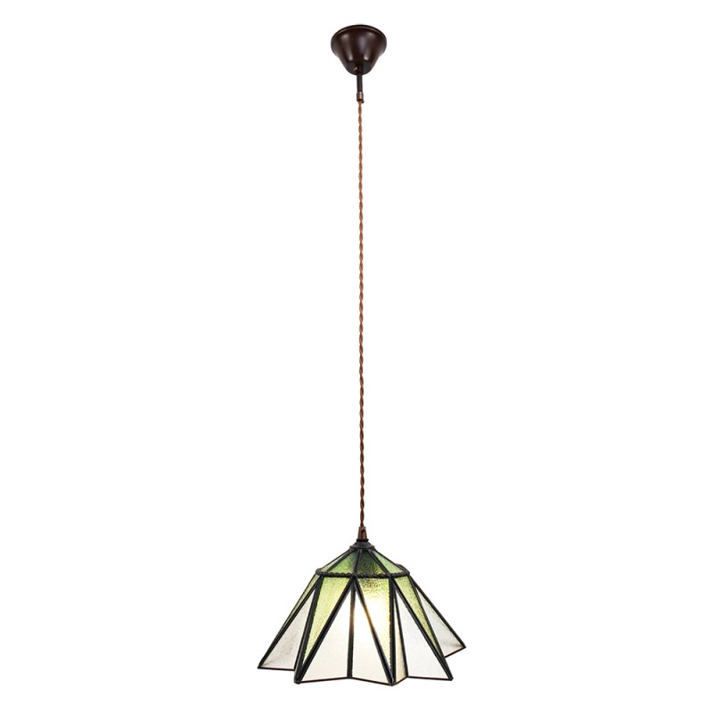 LumiLamp Pendant Lamp Tiffany Ø 31x107 cm  Green Glass Metal Hexagon