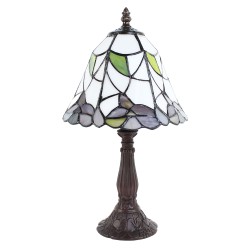 LumiLamp Lampada da tavolo Tiffany Ø 20x34 cm  Bianco Verde  Vetro Plastica