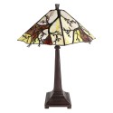 LumiLamp Lampe de table Tiffany 36x36x57 cm Beige Marron Verre Métal