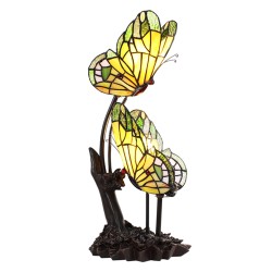 LumiLamp Table Lamp Tiffany Butterfly 24x17x47 cm Yellow Glass