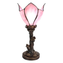 LumiLamp Lampe de table Tiffany 32 cm Rose Verre