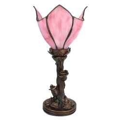 LumiLamp Lampe de table Tiffany 32 cm Rose Verre