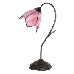 LumiLamp Tiffany Tischlampe 48 cm Rosa Glas