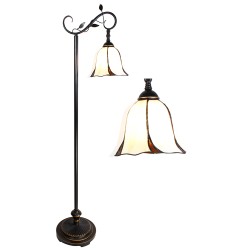 LumiLamp Lampada da terra Tiffany 152 cm Bianco Marrone  Plastica Vetro