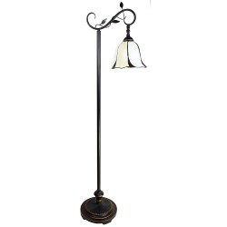 LumiLamp Lampadaire Tiffany 152 cm Blanc Marron Plastique Verre