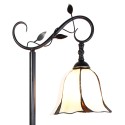 LumiLamp Lampadaire Tiffany 152 cm Blanc Marron Plastique Verre