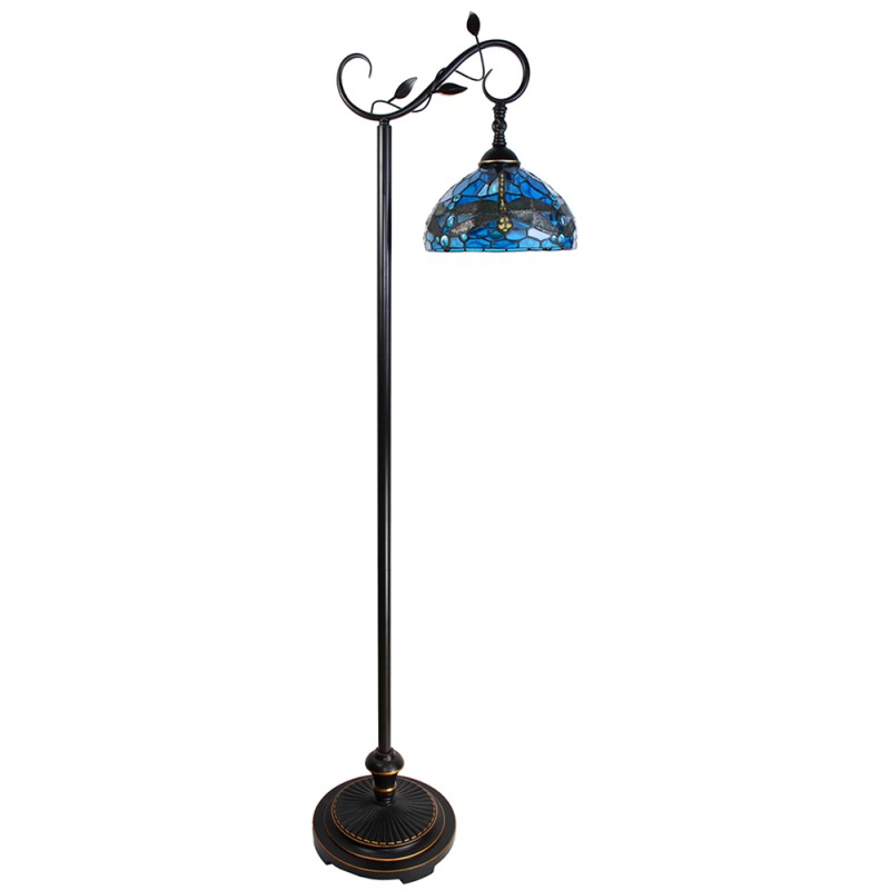 LumiLamp Tiffany Vloerlamp  152 cm Blauw Bruin Kunststof Glas Rond