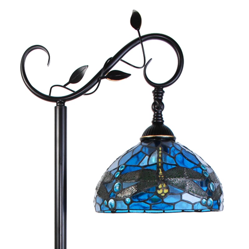 LumiLamp Tiffany Vloerlamp  152 cm Blauw Bruin Kunststof Glas Rond