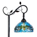 LumiLamp Tiffany Vloerlamp  152 cm Blauw Bruin Kunststof Glas Rond