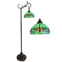 LumiLamp Tiffany Vloerlamp  152 cm Groen Bruin Kunststof Glas Rond