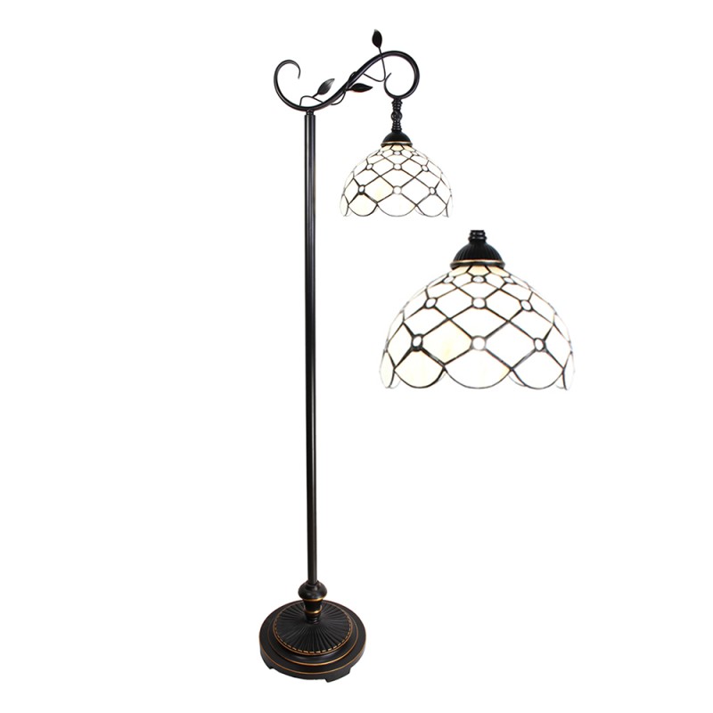 LumiLamp Lampadaire Tiffany 152 cm Marron Beige Verre