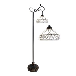 LumiLamp Lampadaire Tiffany 152 cm Marron Beige Verre