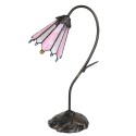 LumiLamp Tiffany Tischlampe 48 cm Braun Rosa Glas