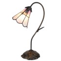 LumiLamp Lampe de table Tiffany 48 cm Marron Rose Verre