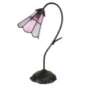 LumiLamp Lampe de table Tiffany 48 cm Marron Rose Verre