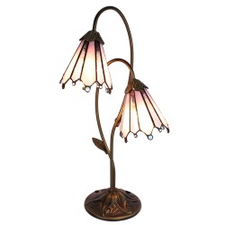 LumiLamp Lampada da tavolo Tiffany 61 cm Marrone Rosa  Vetro