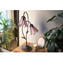 LumiLamp Tiffany Tischlampe 61 cm Braun Rosa Glas