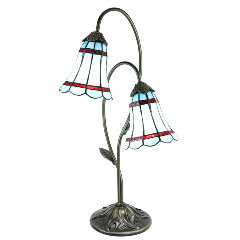 LumiLamp Table Lamp Tiffany 61 cm Blue Brown Glass