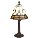 LumiLamp Table Lamp Tiffany Ø 21x39 cm Beige Brown Glass Plastic Round