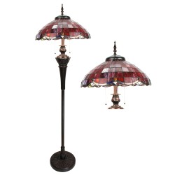 LumiLamp Tiffany Stehlampe 166 cm Rot Glas Kunststoff