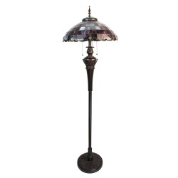 LumiLamp Lampada da terra Tiffany 166 cm Rosso Vetro Plastica