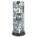 LumiLamp Lampe de table Tiffany Ø 15x36 cm  Bleu Blanc Verre Rond