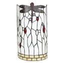 LumiLamp Wandlamp Tiffany  20x10x36 cm Wit Zwart Glas Metaal Halfrond Libelle