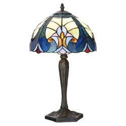 LumiLamp Lampada da tavolo Tiffany Ø 25x40 cm Blu Vetro