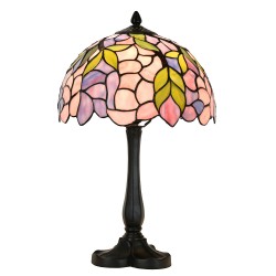 LumiLamp Lampada da tavolo Tiffany Ø 30x50 cm Rosa Vetro