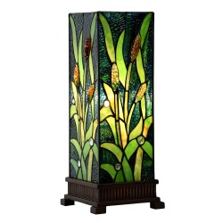 LumiLamp Lampe de table Tiffany 18x18x45 cm Vert Verre