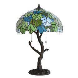 LumiLamp Lampe de table Tiffany Ø 40x60 cm Vert Verre