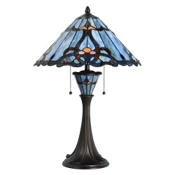 LumiLamp Table Lamp Tiffany Ø 40x61 cm Blue Glass