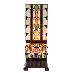 LumiLamp Lampe de table Tiffany 18x18x45 cm Beige Verre