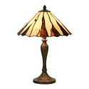 LumiLamp Lampe de table Tiffany Ø 35x53 cm Beige Verre