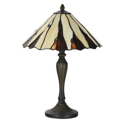 LumiLamp Lampada da tavolo Tiffany Ø 35x53 cm Beige Vetro