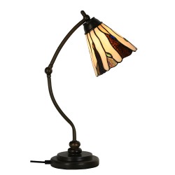 LumiLamp Table Lamp Tiffany Ø 27x51 cm Beige Glass