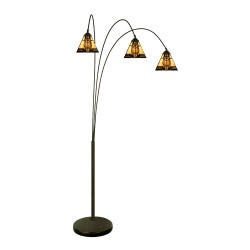 LumiLamp Lampada da terra Tiffany 200 cm Beige Vetro