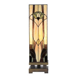 LumiLamp Table Lamp Tiffany 15x15x54 cm Beige Brown Glass