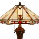 LumiLamp Tiffany Tischlampe 75 cm Beige Glas