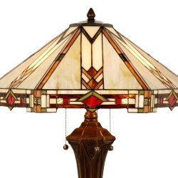 LumiLamp Lampe de table Tiffany 75 cm Beige Verre