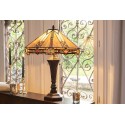 LumiLamp Tiffany Tischlampe 75 cm Beige Glas