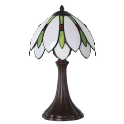 LumiLamp Table Lamp Tiffany Ø 25x42 cm White Green Glass