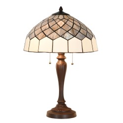 LumiLamp Lampe de table Tiffany Ø 40x58 cm Gris Verre