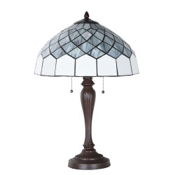 LumiLamp Lampe de table Tiffany Ø 40x58 cm Gris Verre