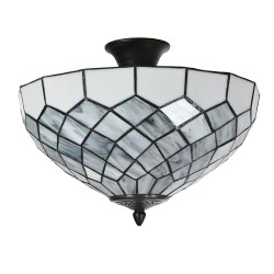 LumiLamp Plafondlamp Tiffany  Ø 41x24 cm Grijs Glas