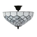 LumiLamp Lampada da soffitto Tiffany Ø 41x24 cm Grigio Vetro