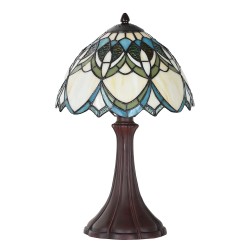 LumiLamp Table Lamp Tiffany Ø 25x42 cm Beige Blue Glass