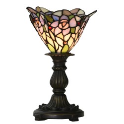 LumiLamp Table Lamp Tiffany Ø 20x30 cm Pink Purple Glass