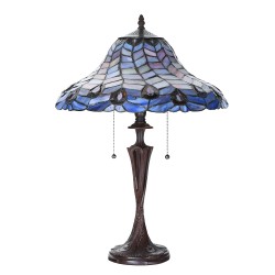 LumiLamp Table Lamp Tiffany Ø 40x60 cm Blue Purple Glass